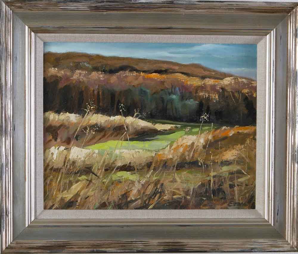 Open Fields, McDade Trail, oil, 18" x 16," framed, $775 by Gwendolyn Evans