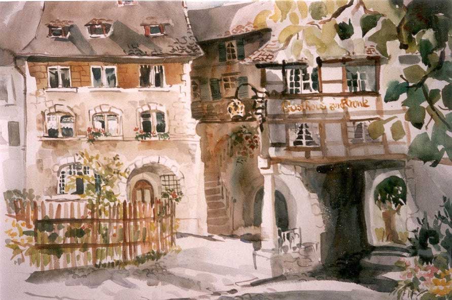 Switzerland Watercolor Gwendolyn Evans