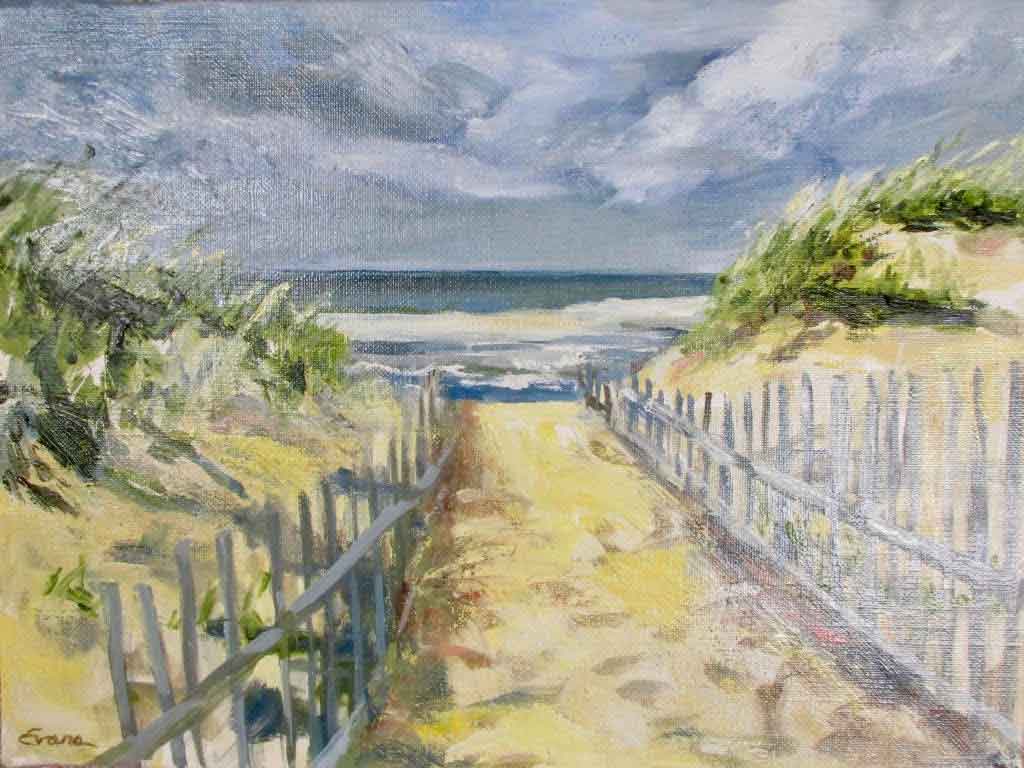 Cape Cod Path, oil, 15 " x 12," unframed, $575 by Gwendolyn Evans