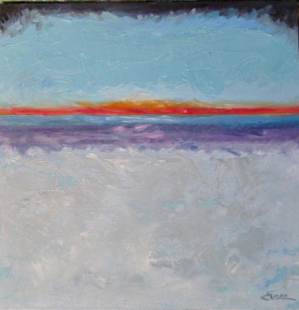 Dawn, oil, 16" x 16", $675, by Gwendolyn Evans.