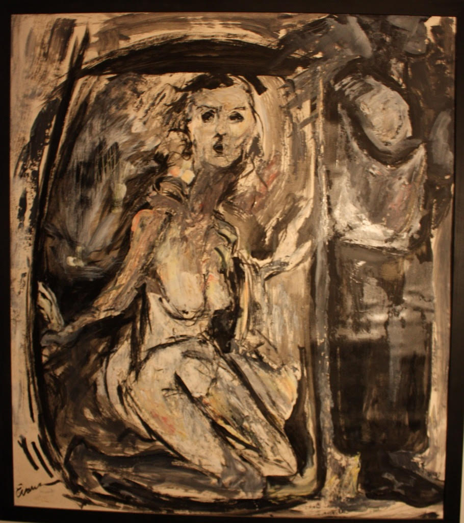 Out of the Box, acrylic, framed, approx. 42" x 45", $1,000 by Gwendolyn Evans