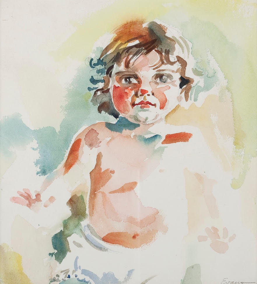 Charissa, Summer, watercolor, framed, approx. 14" x 14",  $475.