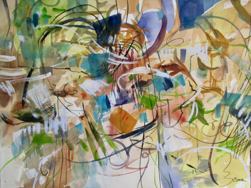 Artwork: Tangled Times, Mixed Media, framed, $975 by Gwendolyn Evans