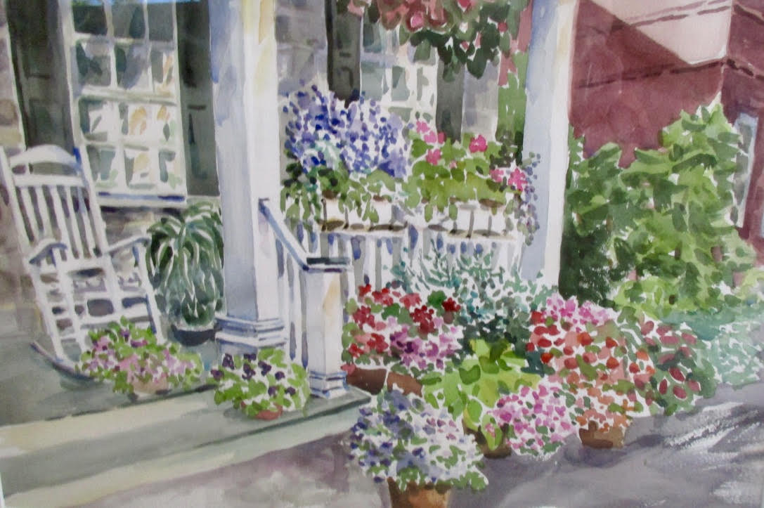 Summer Glory, framed watercolor, 29" x 23", $775 by Gwendolyn Evans