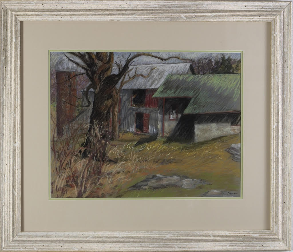 Genesis Farm, framed pastel, 39" x 33 1/2", $975, by Gwendolyn Evans