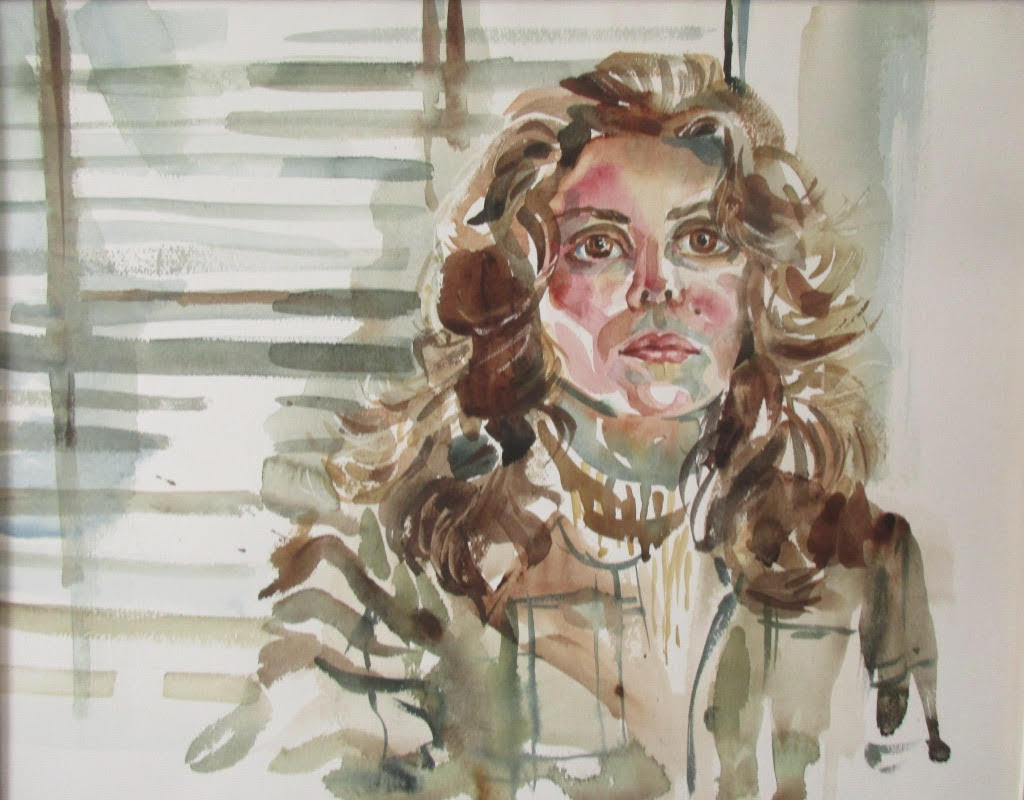 Self-Portrait of the Artist, Late 1970s, watercolor, 27" x 23," matted, $575, by Gwendolyn Evans